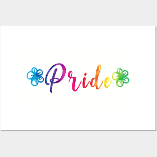 Gay Pride Rainbow Flower Posters and Art